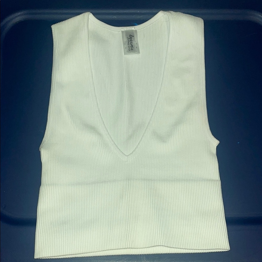 Cream Sleeveless Fitted Crop Top/ Bra